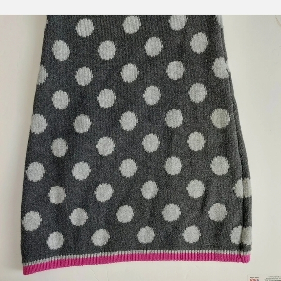 Mayoral Chic Short Sleeve Gray Pink Polka Dot Sweater Dress Size 4 Pullover EUC - Picture 11 of 11